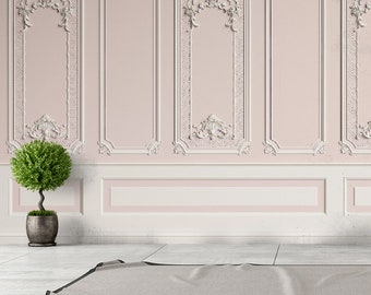 3D Embossed Cornice Wall Mural, Peel and Stick Wallpaper