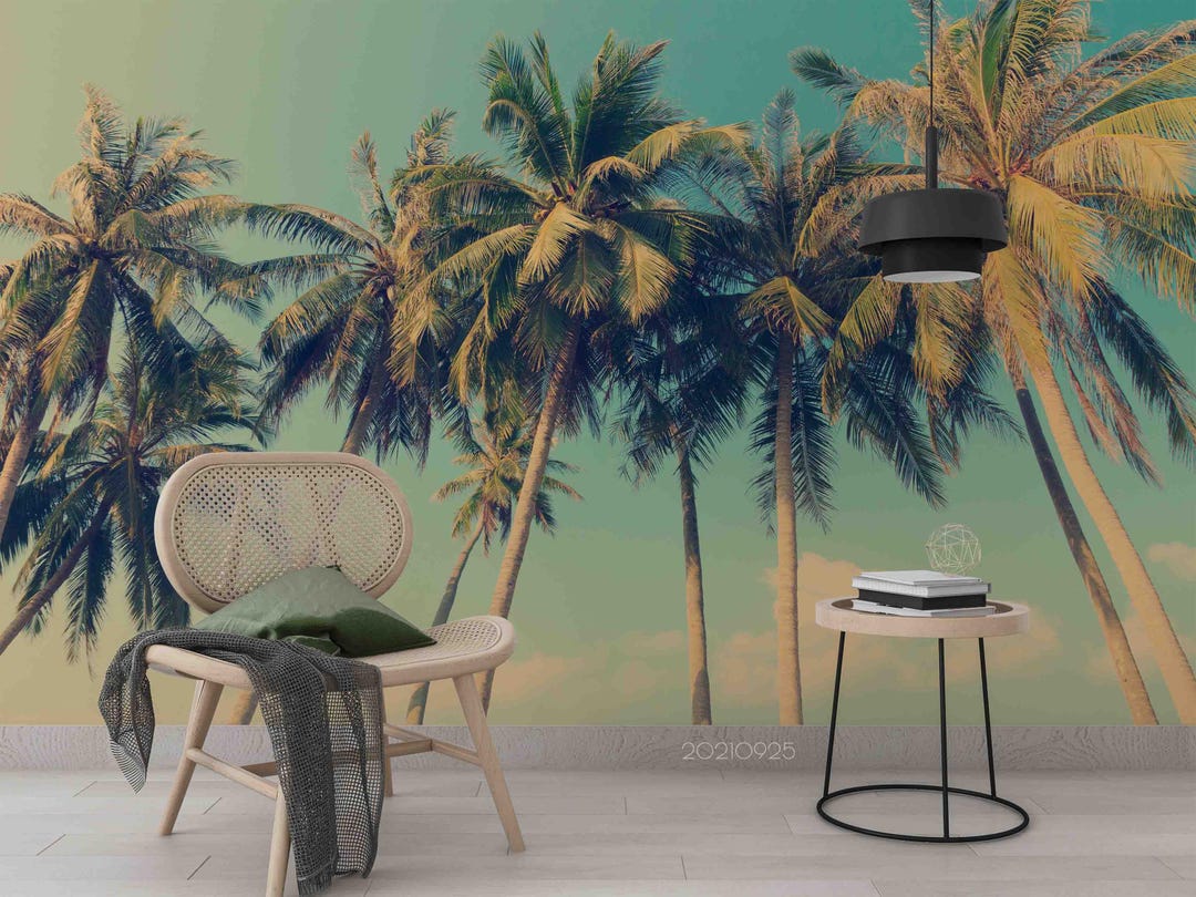 Tropical Palm Tree Wall Mural – Peel and Stick Wallpaper - Etsy
