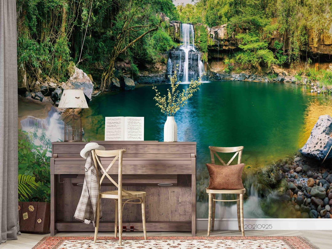 Forest Lake Wallpaper Mural – 3D Nature Wall Art, Peel and Stick - Etsy