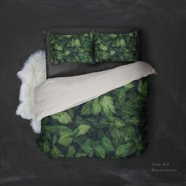 3D Fresh Green leaf Bedding Set Quilt Cover Quilt Duvet Cover Etsy