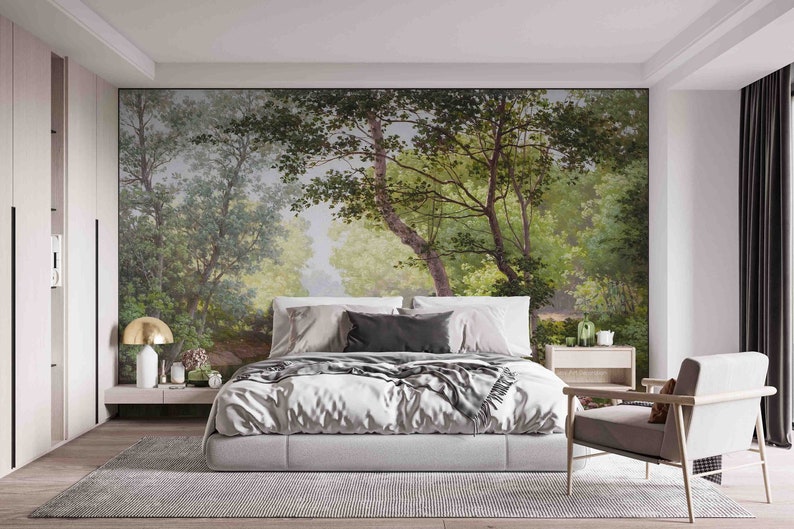 3D Forest River Wallpaper Mural, Peel and Stick, Removable Wall Art ...