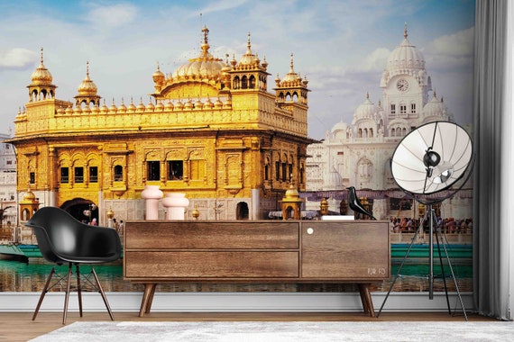 Buy 3D Building India Amritsar Golden Temple Retro Wallpaper Online in  India - Etsy