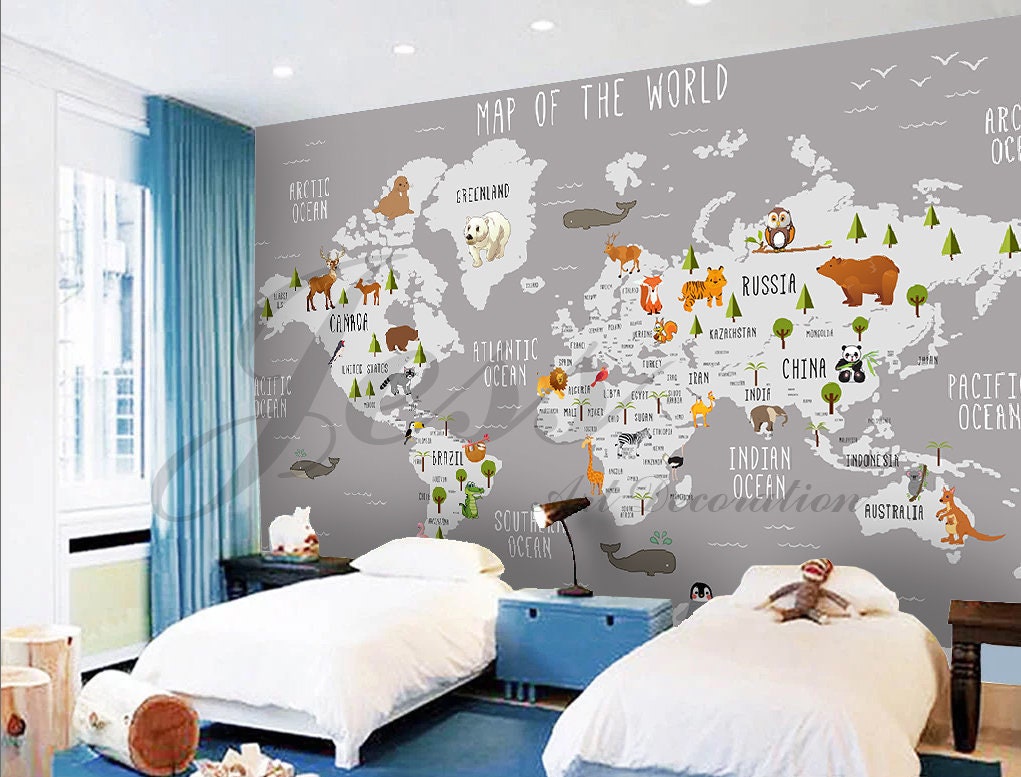 Animal World Map Wall Stickers For Kids Rooms Living Room Home Decorations Decal Mural Art Diy Office Wall Art World Map Wall Decal, World Map Mural, Map Wall Decal | Cartoon Animal Animal World Map Wall Stickers For Kids Rooms Living Room Home Decorations Decal Mural Art Diy Office Wall Art World Map Wall Decal, World Map Mural, Map Wall Decal | Cartoon Animal
