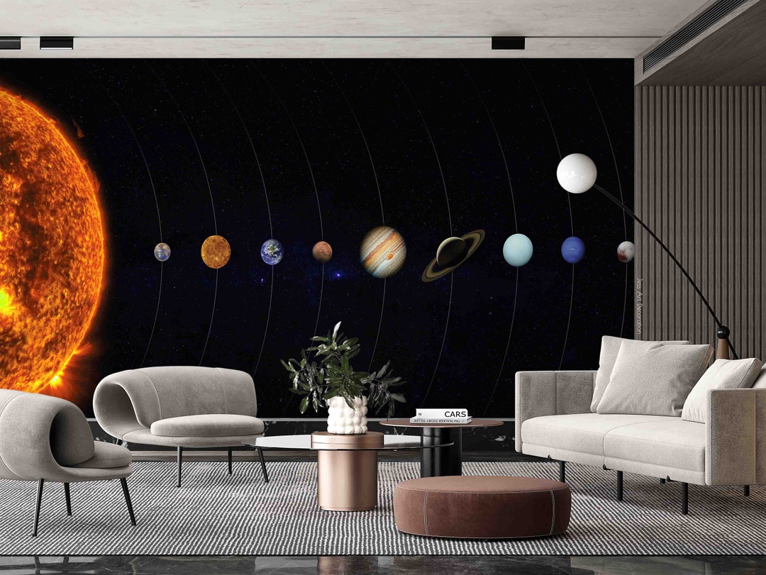 3D Solar System Planet Wallpaper-nursery Wllpaper Removable Wallpaper ...