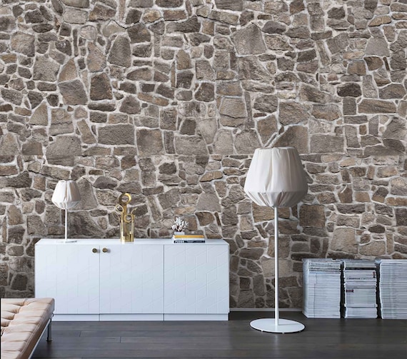 Papel Adhesivo Tapiz Pared Piedra 3d Decoración - Iluminarás