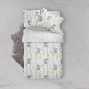 Set copripiumini Koala 3D, copripiumino per cartoni animati, set di biancheria da letto carino, copertura Doona ramo, biancheria da letto doppia foglia, set di biancheria da letto per bambini, federe
