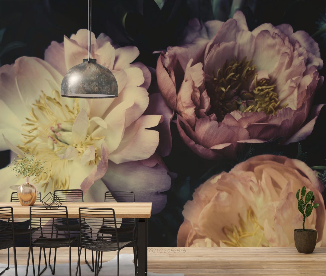 Floral Plant Wall Mural – Colorful Bird Wallpaper, Custom Size - Etsy