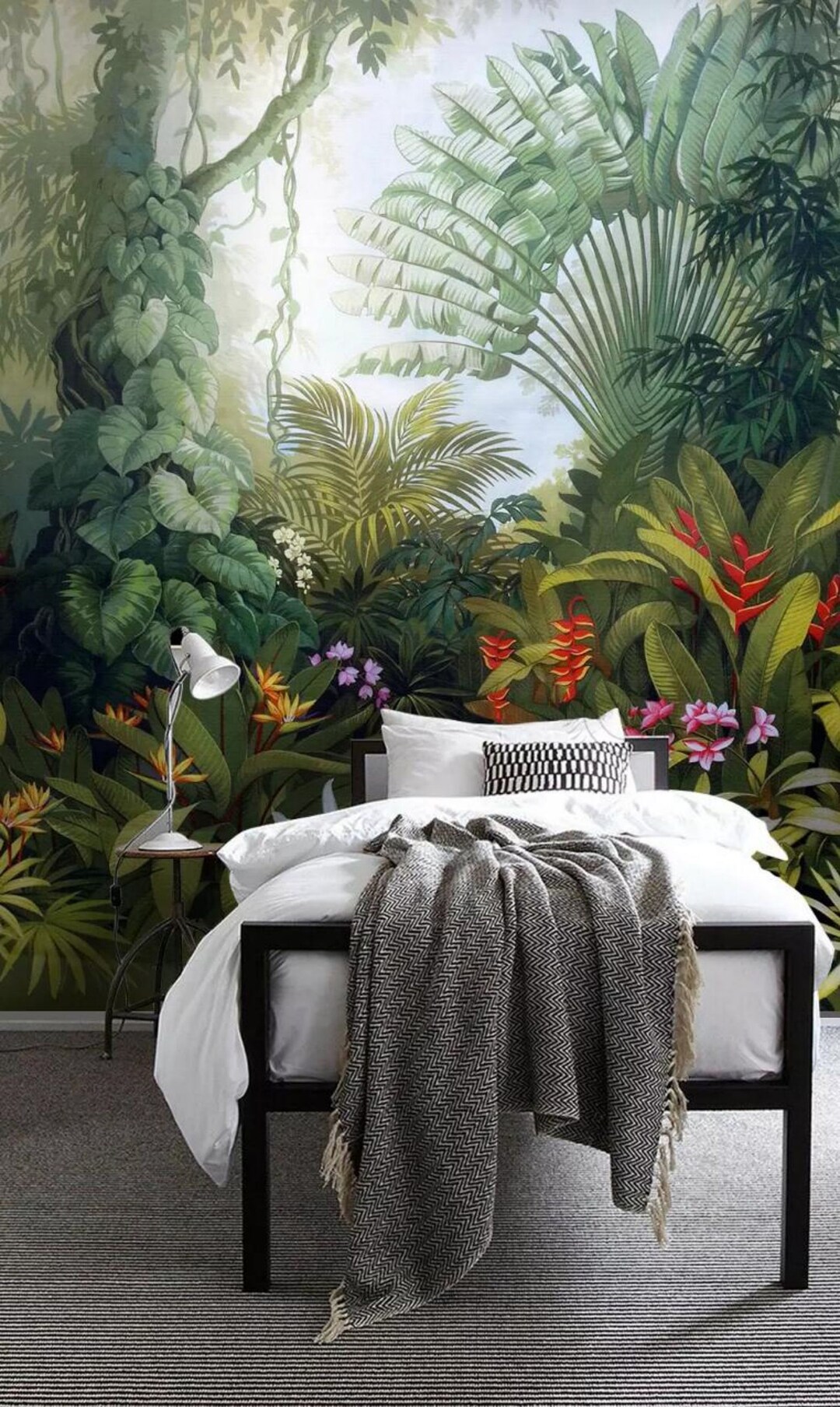 Watercolor Tropical Leaf Wallpaper, Peel and Stick Wall Mural - Etsy