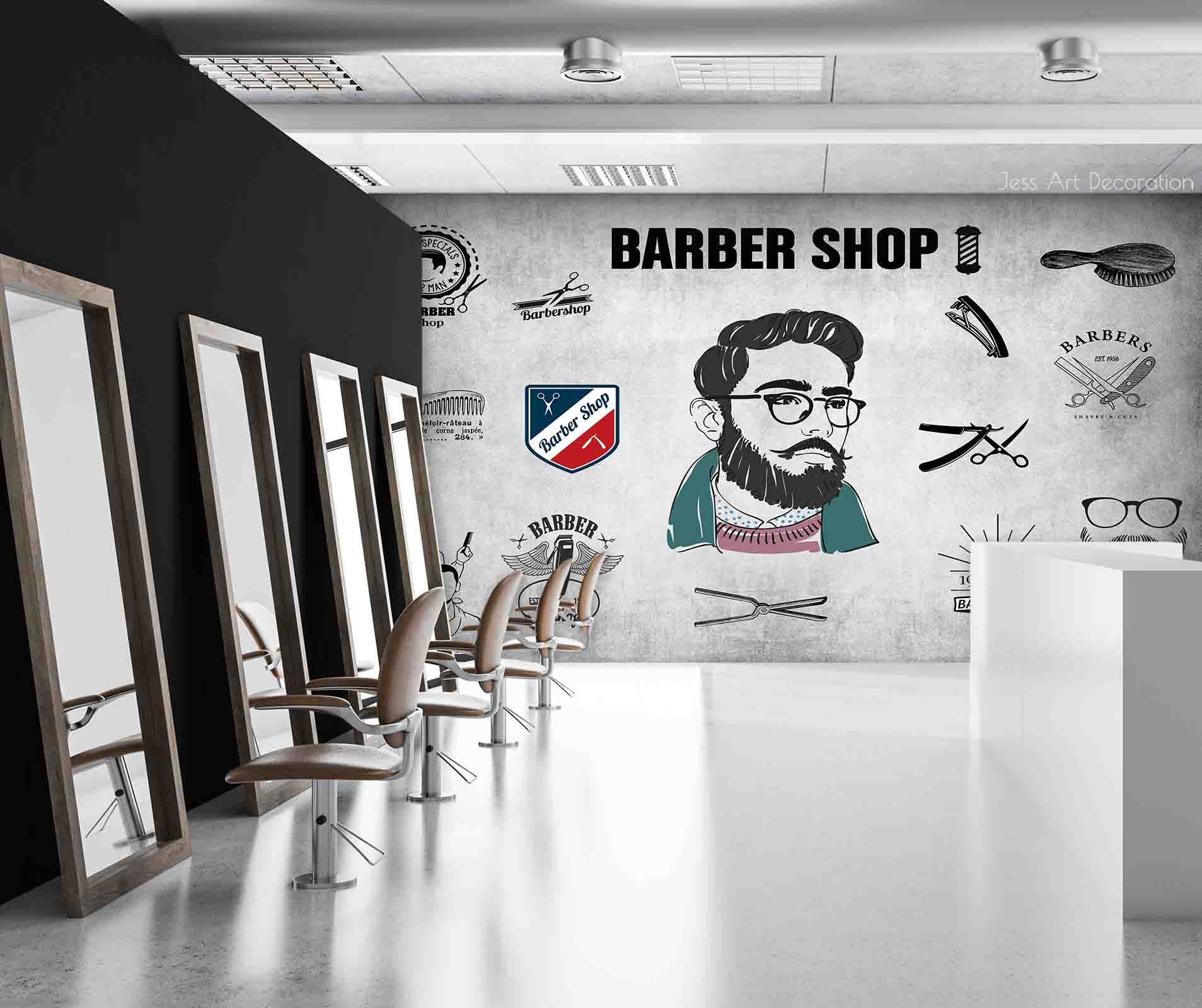 3D Art Barber Shop R1820 coupe de cheveux coiffeur papier