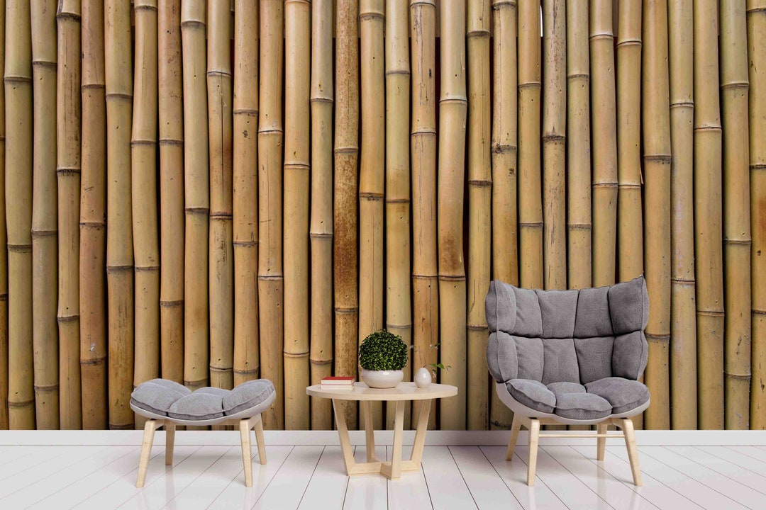 Scheiding zich zorgen maken paneel 3D bamboe behang hek muurschildering lichtbruine muur decor - Etsy Nederland