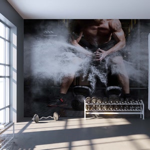 Sports Gym Background 3D Peel and Stick, Removable Wallpaper, Wall Mural, Self-adhesive Wallpaper, Wall Decals, Wallpaper Mural zdjęcie 6