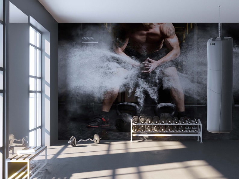 Sports Gym Background 3D Peel and Stick, Removable Wallpaper, Wall Mural, Self-adhesive Wallpaper, Wall Decals, Wallpaper Mural zdjęcie 6