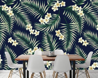 3D Floral Wallpaper, Plant Leaf Wall Mural, Tropical Wall Decor, Vintage Wall Art, Peel and Stick, Removable Wallpaper, Wall Sticker