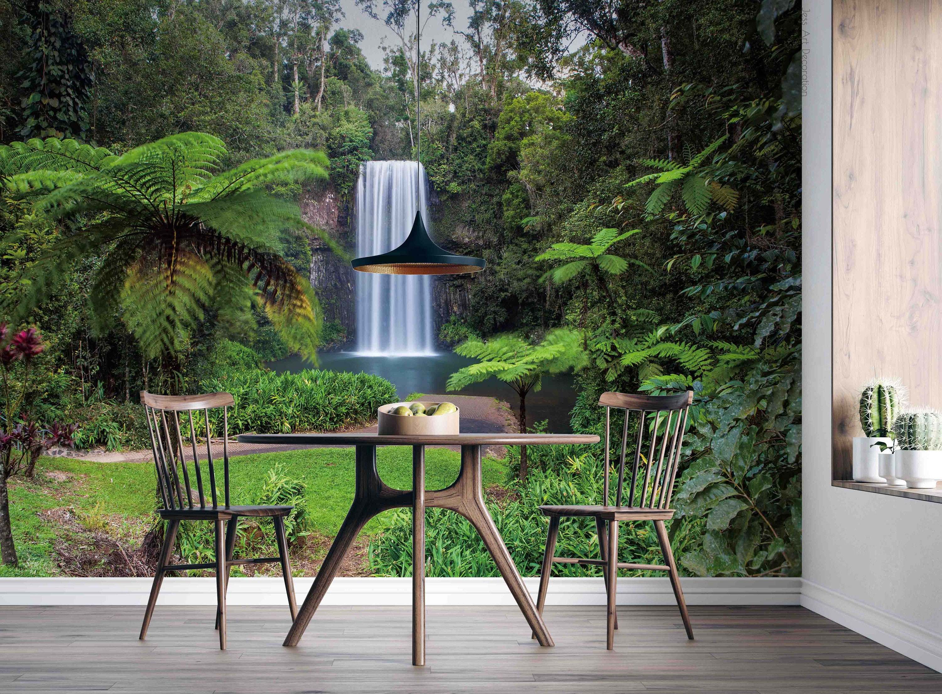 Forest Waterfall Wallpaper Mural, Peel and Stick Removable Wallpaper - Etsy