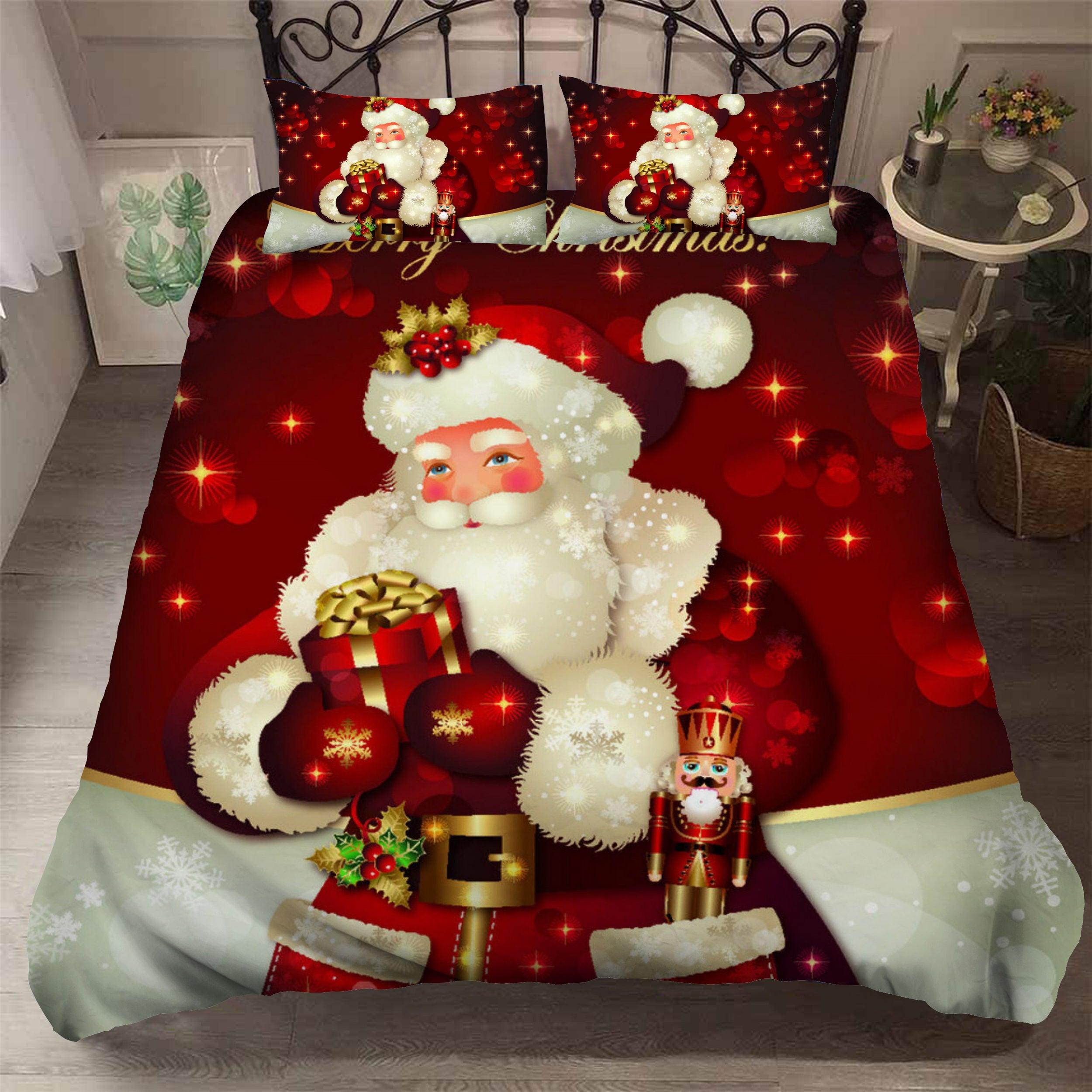 Gaveno Cavailia Santa Pug Christmas Duvet Cover Set - Single, Double, King