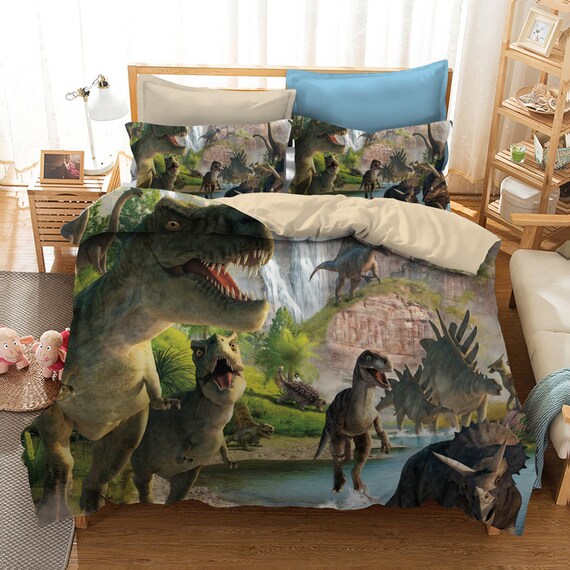 3D Dinosaur Park Bedding Set Quilt Cover Quilt Duvet Cover pillowcases Personalized Bedding queen King full Double 3 Pcs 225 Etsy UK
