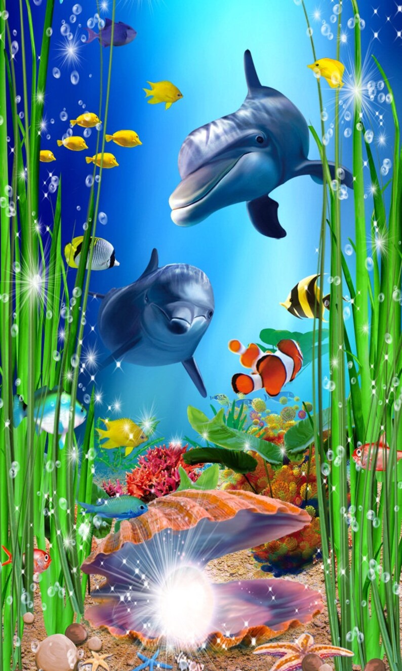 3D Seabed   Dolphin  Stair Sticker Stair Risers PVC Sticker image 2