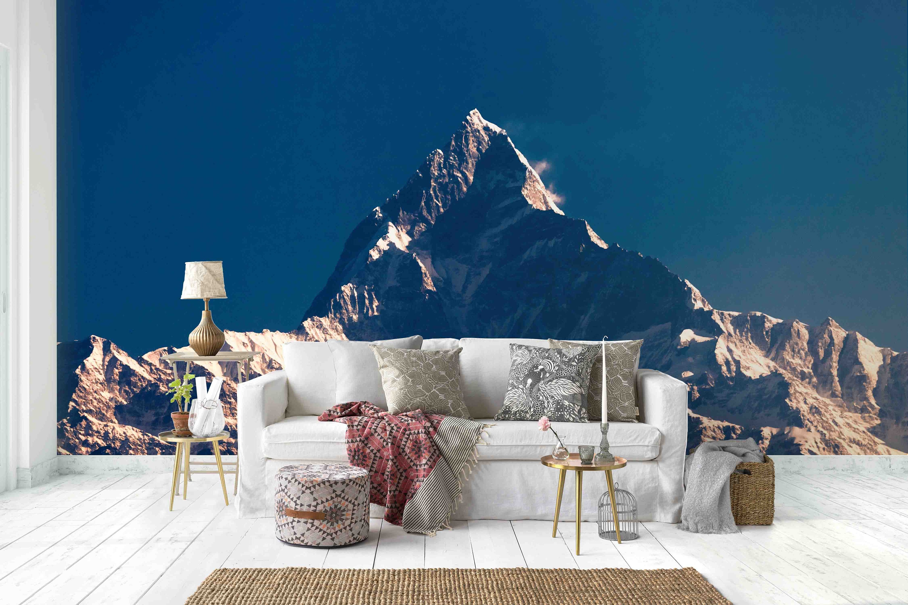 BOEERLCNL Fond mur 3d papier peint paysage naturel Caiyun Mountain Lake salon chambre autocollant PVC muraliste installation art mural