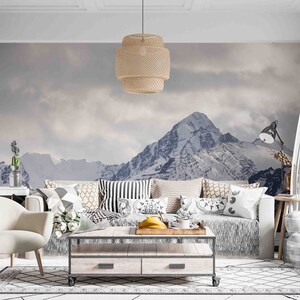 Papier Peint Panoramique 3D Snow Mountain 476 – Impression Murale AJ Wallpaper UK