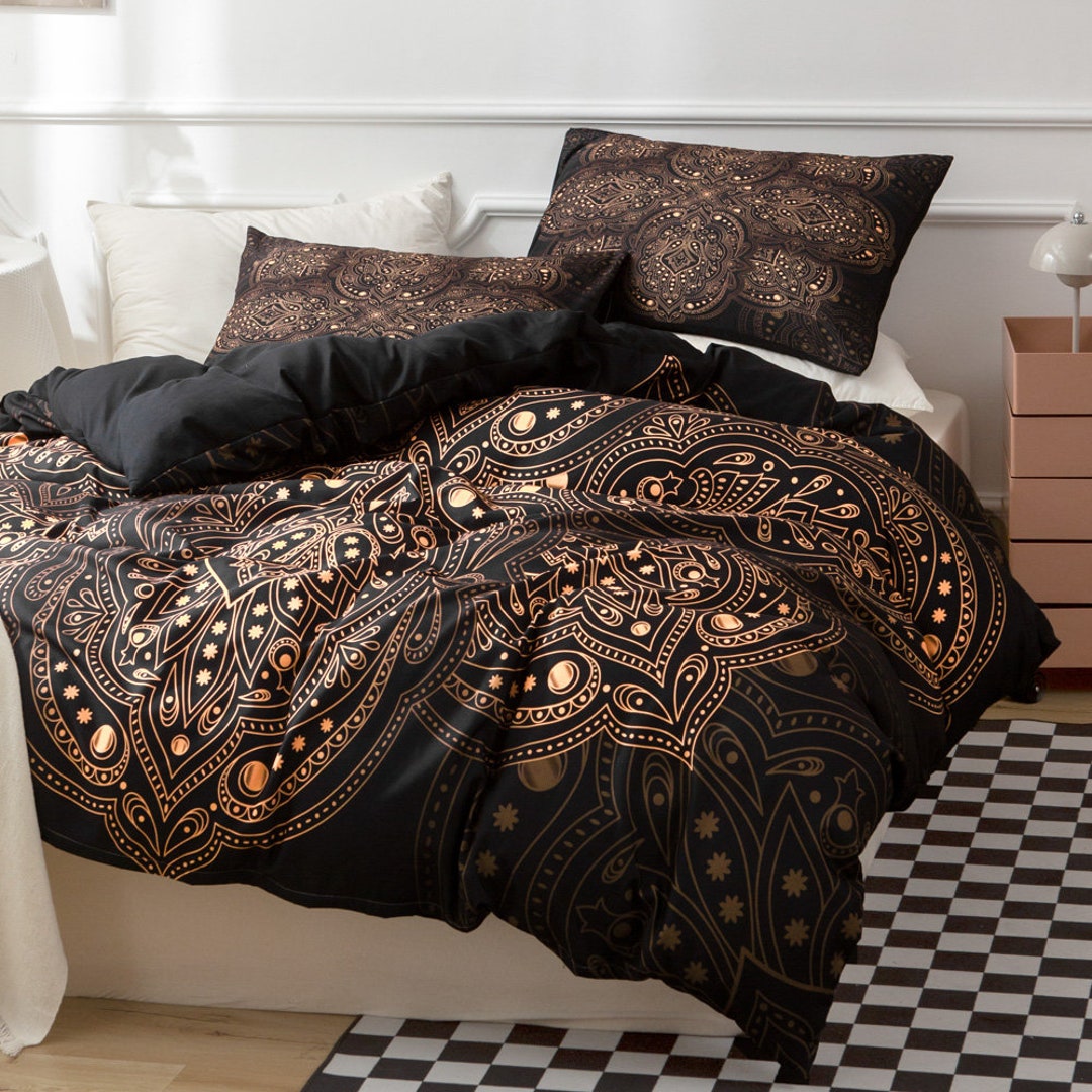 3D Medallion Duvet Covers Set Floral Quilt Cover Pattern Etsy