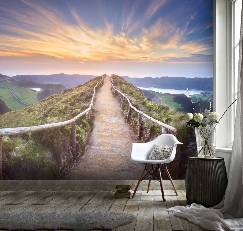 Wall Mural,Vintage art,Peel and Stick 3D Spectacular Wooden trestle