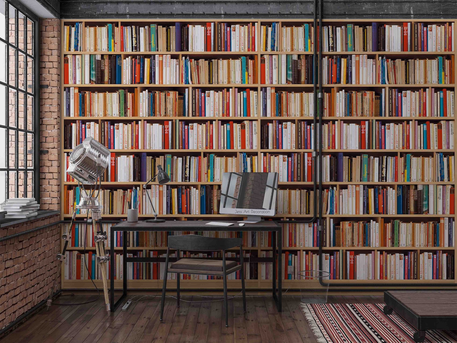 3D Books Wallpaper Bookshelf Wall Mural Library Wall Decor Etsy Australia