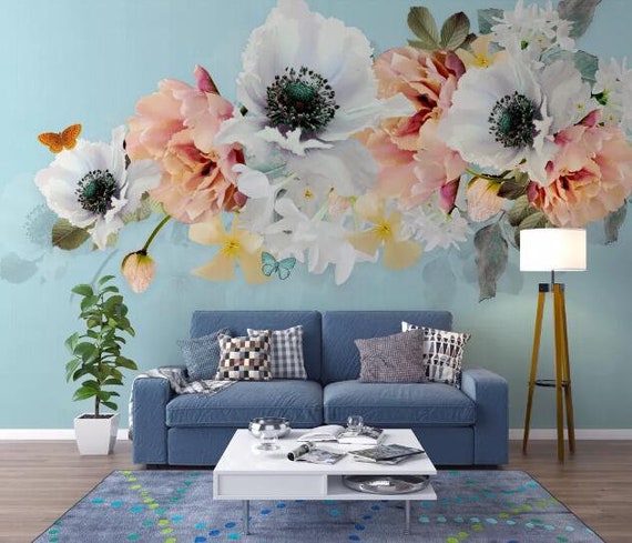 3D Modern Simple Floral Print Butterfly Wallpaper Mural Peel And Stick Wallpaper  Removable Wall Prints Stickers 1190 Home & Living Home Décor Wall Decals &  Murals Etna.Com.Pe