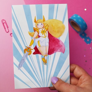 She-Ra and the Princesses of Power, Wallart, Fanart, She-Ra print, Shera, Watercolor prints, Cute, Kawaii art prints, Kawaii