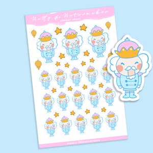 Niedliche Weihnachten Nussknacker Winter Planer Aufkleber, Urlaub Kawaii Sticker Blatt, Winter Planer Sticker Blatt, Niedliche Weihnachtsgeschenk Aufkleber