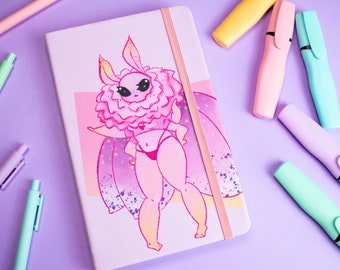 A5 Dot Grid Journal Notizbuch, Bullet Dotted Journal, Kawaii Pastell Sexy Moth Journal gepunktet, Schreibjournal, süßes Journal, stationärer Liebhaber