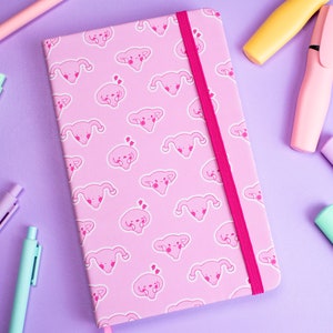 A5 Dot Grid Journal Notebook, Period Planning dotted Journal, Kawaii Uterus Journal Dotted, Writing Journal, Cute Time of the month Journal