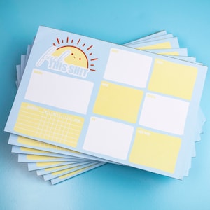 Fuck This Shit Sunny Weekly Planner Notepad With Habit Tracker, Curse Words A5 Notepad, Weekly Schedule, Cute Kawaii Alternative Stationary