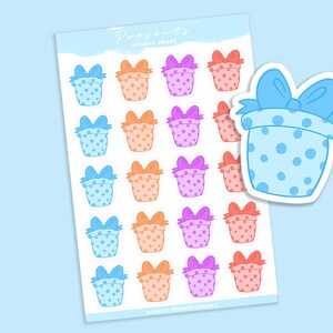 Cute Christmas Presents Planner Stickers, Holiday Present kawaii Sticker Sheet, Winter Planner Sticker Sheet, Cute Christmas Gift Stickers