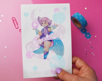 Glimmer, Shera, Glimmer art, Fanart, Glimmer fanart, Glimmer print, Unique Art, watercolor prints, Cute, Kawaii art prints, Kawaii