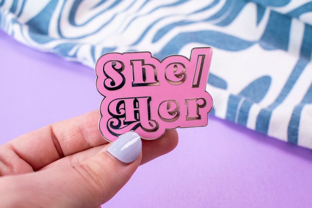 She/her Pronoun Pin Set Any Pronouns Pins Enamel Lapel Pins Enamel Pins Set Cute Enamel Pins