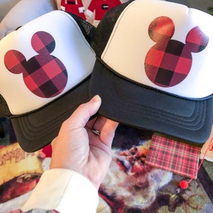 Kids LumberJack Disney Trucker Hat Boys/Girls Mickey Snapback Adult Disney Christmas Cap