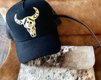 Boné Trucker com Estampa de Caveira: Boné Feminino Estilo Country