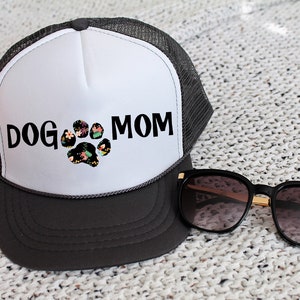 Dog Mom Floral Hat Trucker Hat Mesh Hat Baseball Cap Snapback Adult