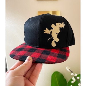 Buffalo Plaid Mickey Hat / Kid / Youth / Disney Flat Bill / Holiday Baseball Hat
