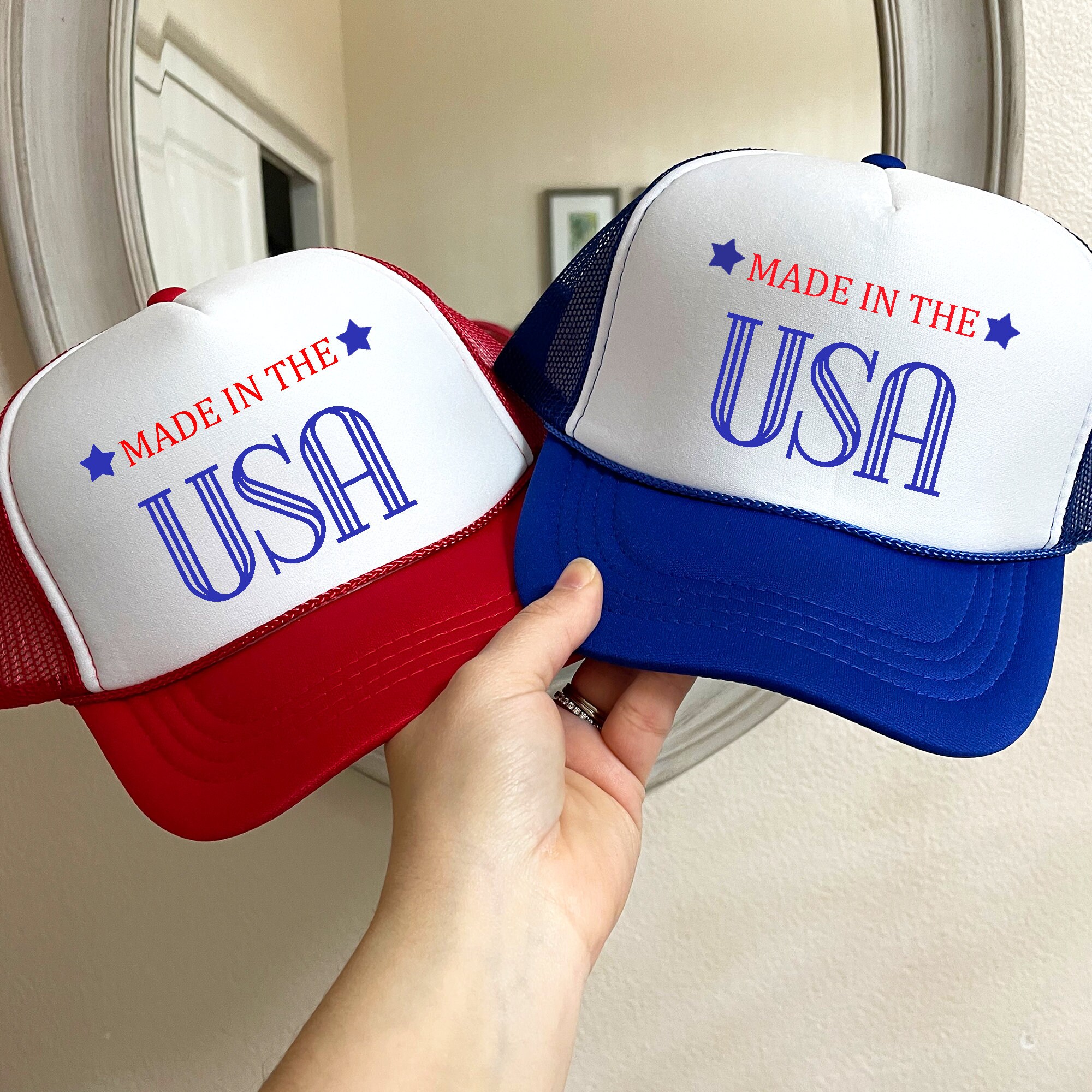 Patriotic USA Kid / Youth Trucker Hat / Made in the USA Hat / Patriotic Kid Hat / 4th Of July Kid Trucker Hat / 4th Of July Youth Hat