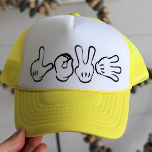 Disney LOVE Trucker Hat / Disney-hoed voor kinderen / Disney-hoed heren / Disney-hoed dames / Mickey Mouse-hoed / Mickey Mouse-hoed