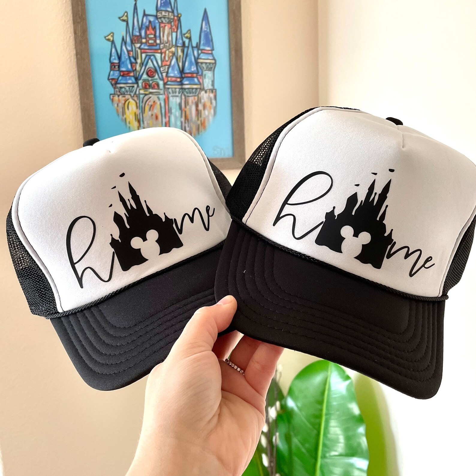 Disney Castle Trucker Hat Disney Baseball Cap Women's | Etsy