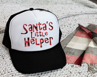Kids Black Trucker Hat Kids Santa Hat Boys/girls Snapback Cap