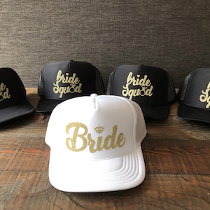 Squad Hats / Bridesmaid Hats / Bachelorette Party Hats / Bride Squad Hats / Bride to be Hats / Bride Hats / Bridal Party Hats / Trucker Hat