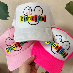 Vintage Disneyland Hat / Vintage Mickey Disney Trucker / Młodzieżowy Disney Trucker / Disneyland Snapback Hat / Disneyland California Trucker