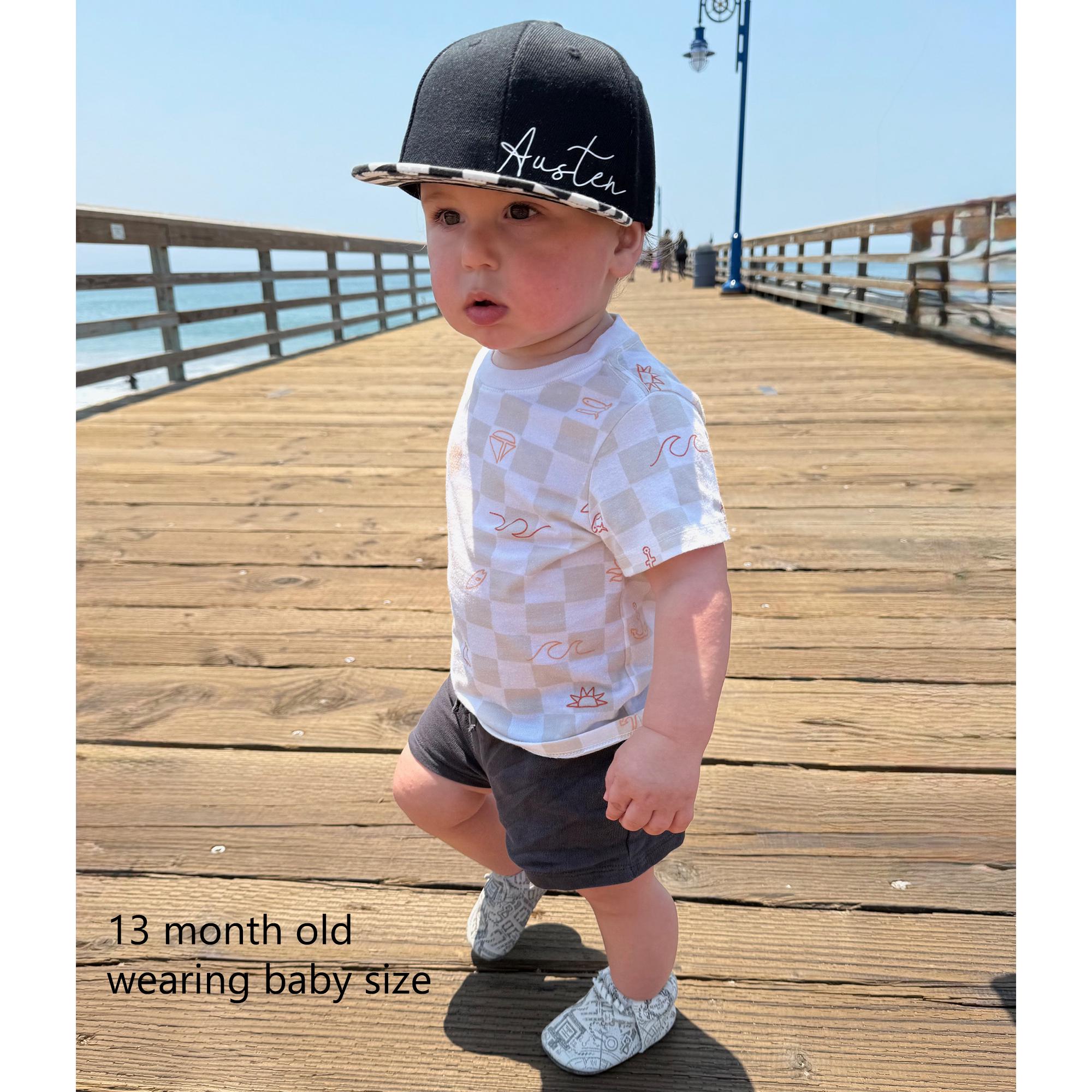 Custom Name Hat Flat Bill Kids Hat Baby Flat Bill Name Hat Gift Hat Checkered Ball Cap Personalized Kids Gits Personalized Accessories
