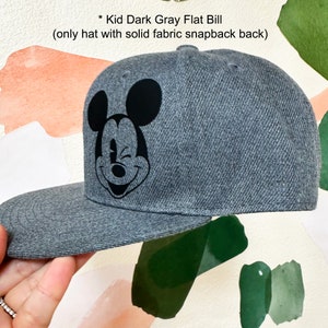 Kids Mickey Flat Bill Baseball Hat Baby Infant Mickey Flat Bill Hat Adult Disney Flat Bill Childs Flat Bill Flat Bill Snapback image 5