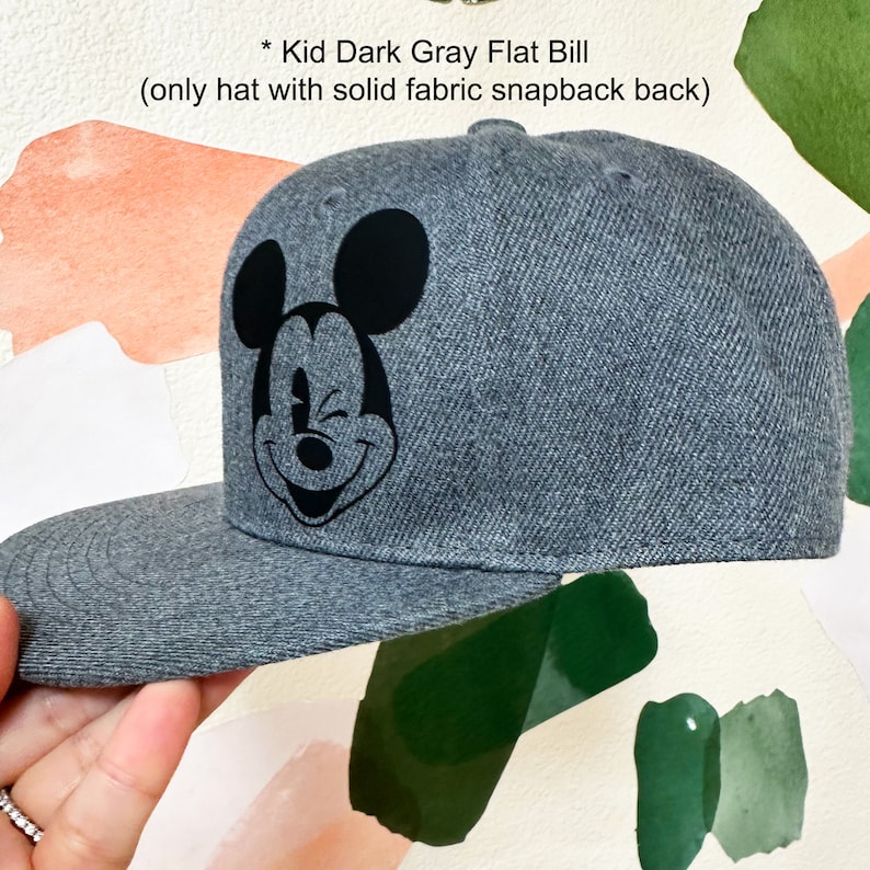 Kids Mickey Flat Bill Baseball Hat Baby Infant Mickey Flat Bill Hat Adult Disney Flat Bill Childs Flat Bill Flat Bill Snapback image 5