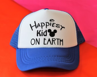 Happiest Kid On Earth Disney Trucker Hat, Mesh Snapback