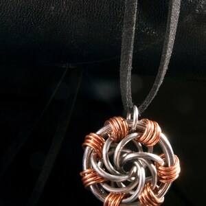Copper Steel Chainmail Maillestrom Pendant / Chainmaille Pendant / Copper Jewellery / Stainless Steel Jewellery / Maillestrom / Infinity image 5